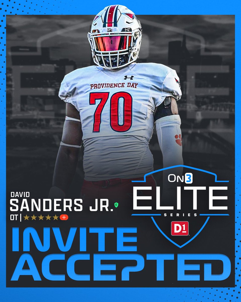 Five-Star Plus+ OT @DavidLSandersJr is locked in for the On3 Elite Series. Another 𝙀𝙡𝙞𝙩𝙚 addition 💪 on3.com/os/news/2024-o…