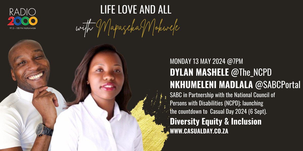 Radio2000_ZA's tweet photo. #lifeloveandall @mapasekamokwele 7pm
#OpenlineMonday #CasualDay2024 #ISEEYOU
@CasualDay_SA @The_NCPD @SABCPortal @SABCFoundation
https://t.co/XCkX7fEEn8
#Radio2000 #MapasekaMokwele https://t.co/mU1Mqpk4AP