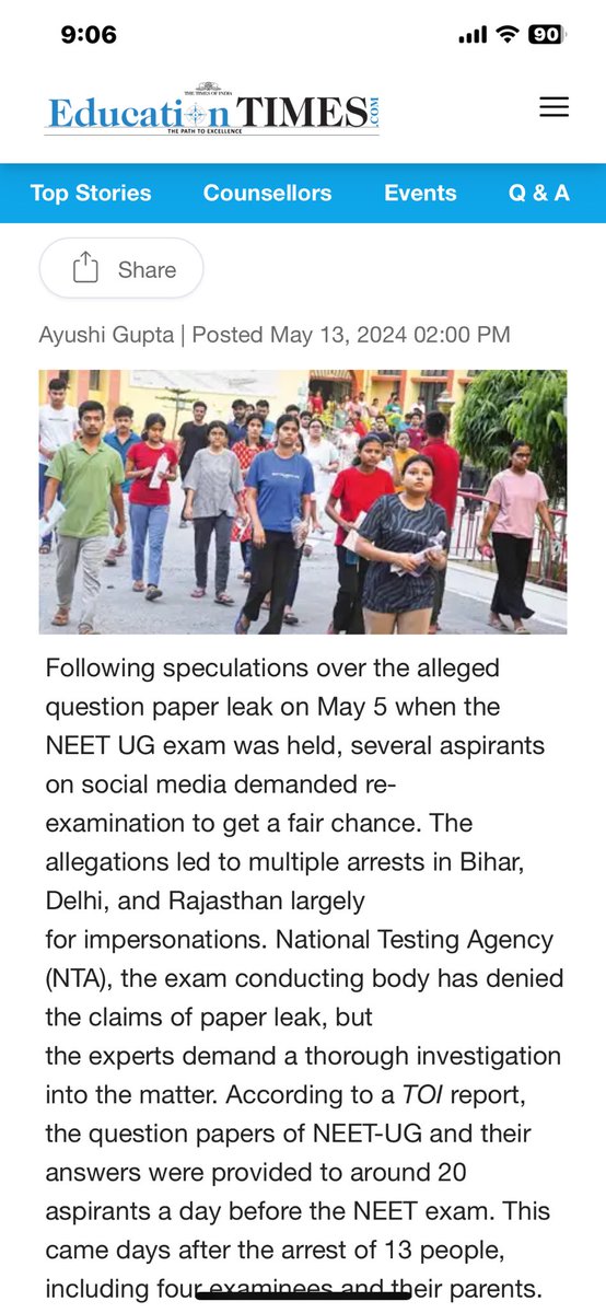 There is demand of #ReNEET 

by honest candidates  ;
after the reports of alleged #NEET_Paper_Leak