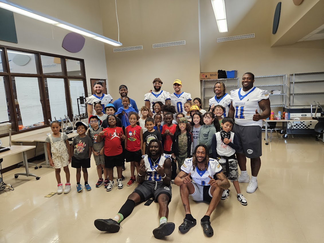 KatsFootballAF1's tweet photo. Kats In The Community 

Players stopped by Smith Springs Elementary School for their Field Day to spend time with the students and join in the fun last week. Thank you for having us! https://t.co/EDbAfqG9dS