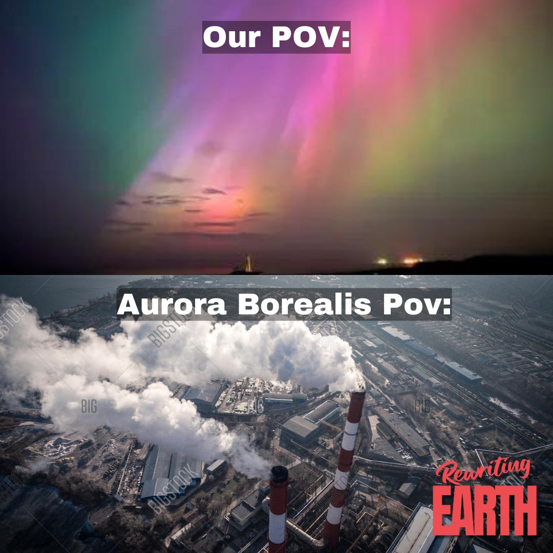 Oh, the magic of toxic factory fumes... ✨😶‍🌫️

#NoPlanetB #AuroraBorealis #ClimateChange #Pollution #ClimateMemes #Memes