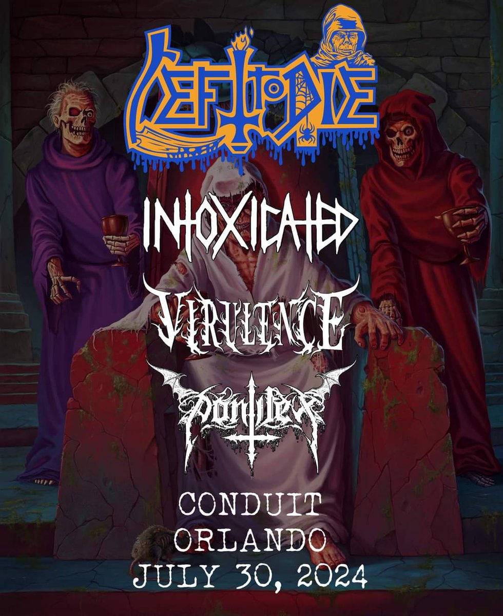 CHECK IT OUT .... On Tuesday, July 30th Left to Die are invading Conduit with a hefty dose of DEATHly Florida Death Metal !! Get your tickets at the link below ahead of time because this one will SELL OUT… See you there! ticketweb.com/event/left-to-…