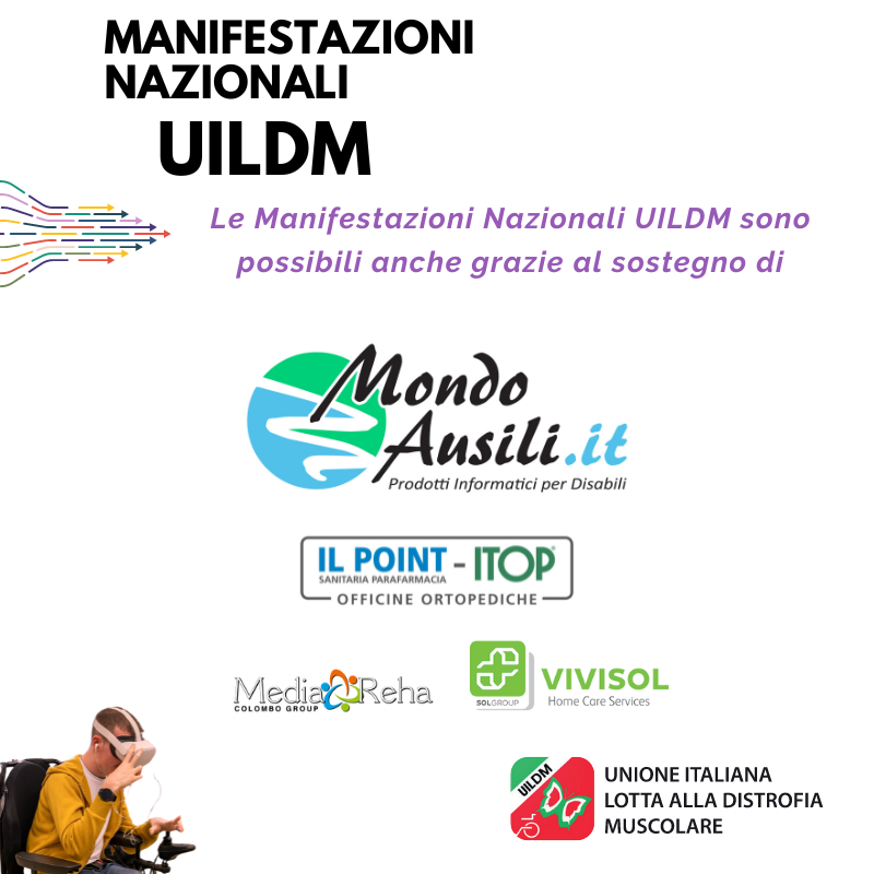 UILDMnazionale's tweet photo. Manca poco e la comunità UILDM sarà impegnata con le Manifestazioni Nazionali. Dal 16 al 18 maggio ci troveremo per parlare di progetti, progressi medici, collaborazioni: giornate intense rese possibili grazie anche al sostegno di @MondoAusili #Il PointItop #MediaReha #Vivisol https://t.co/A4dWPqZ46L