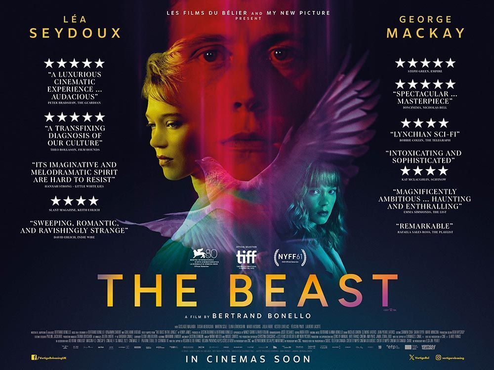 THE BEAST - Coming 31 May 2024.

Starring Léa Seydoux &amp; George MacKay, critics are calling this "Lynchian sci-fi" from Bertrand Bonello "sweeping, romantic, and ravishingly strange".

Showtimes here 👉  buff.ly/4aihVck 

#ComingSoon #InCinemas #GeorgeMacKay #LeaSeydoux