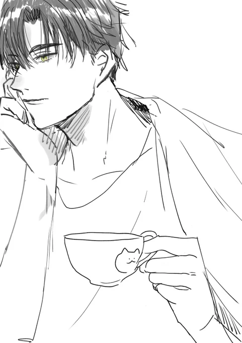 レイ先生練習…いつもこの角度描いちゃう 