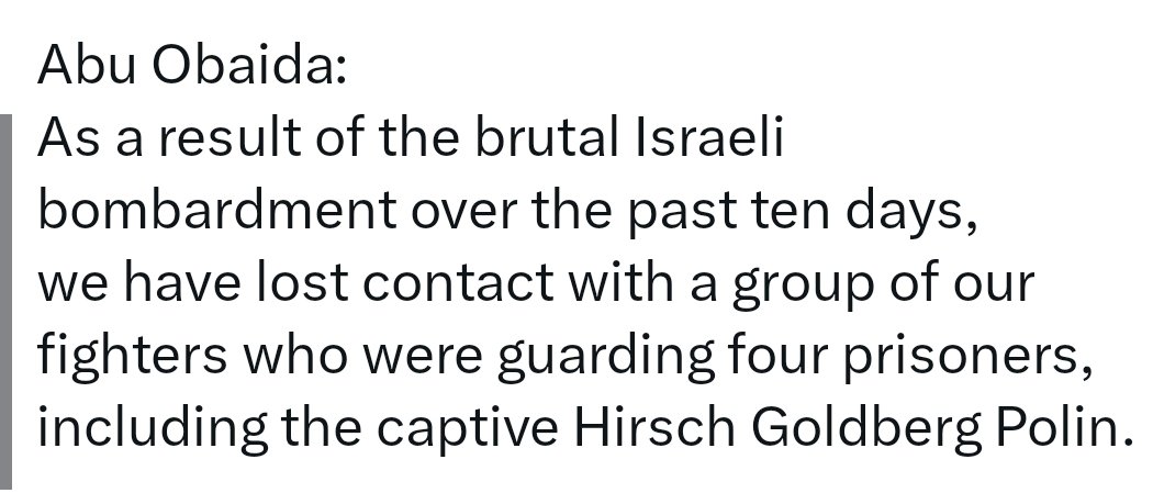 Seems like more Israeli hostages were murdered by Israel, including Hirsch. More victims of their own blood-thirsty country. Stop this fucking madness already.