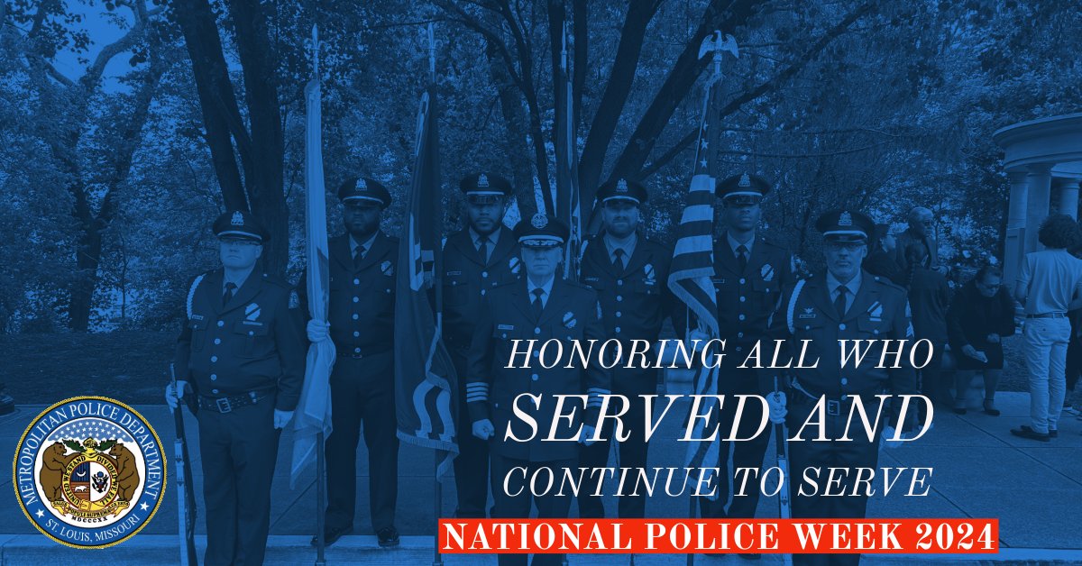 SLMPD's tweet photo. This week we honor law enforcement officers across the nation who selflessly protect our communities to keep us safe, as well as the fallen officers who gave the ultimate sacrifice. Thank you for your dedication &amp; service. #NationalPoliceWeek2024 #SLMPD https://t.co/F54psED5dx