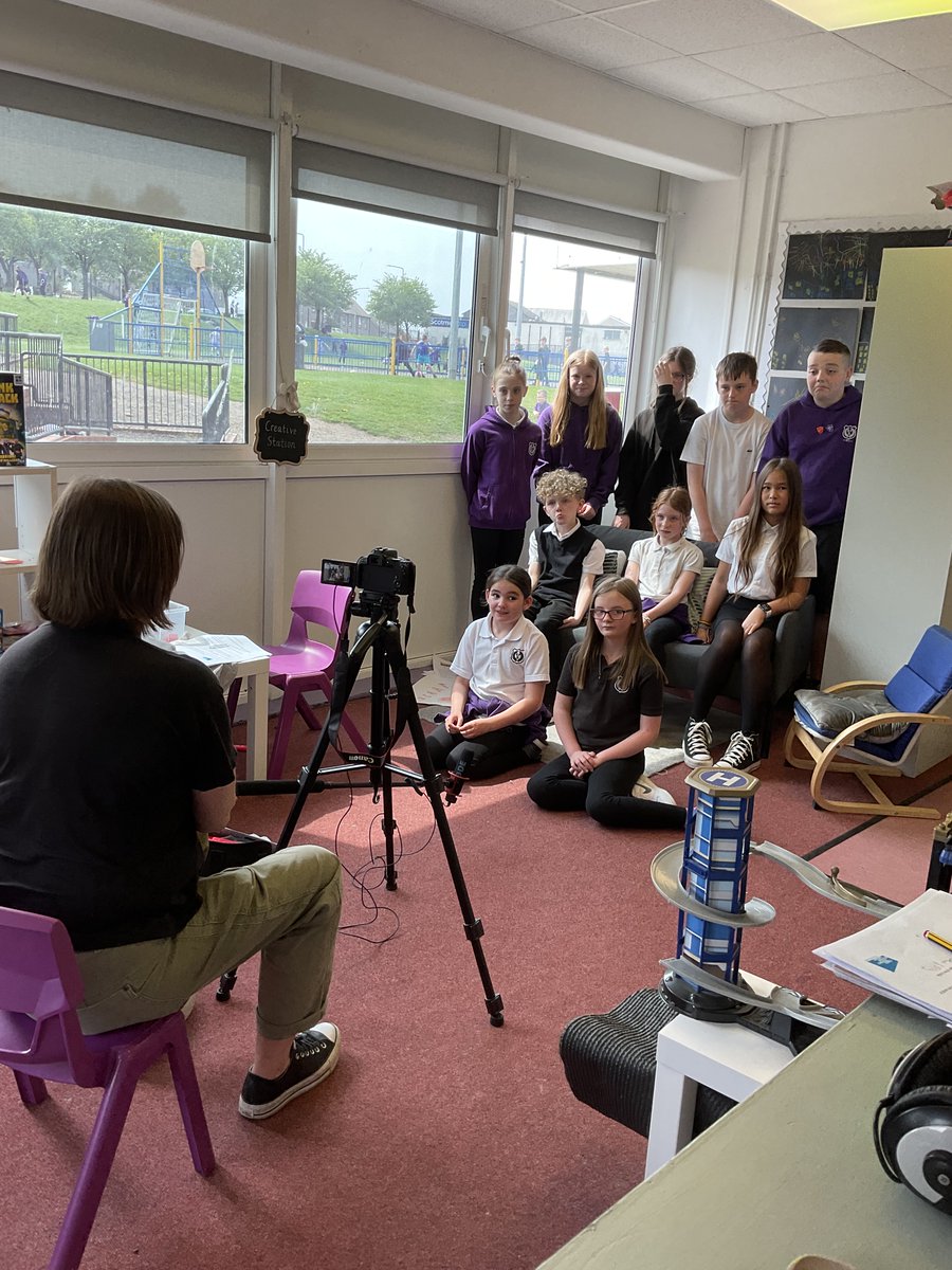 Our P5-7 Pupil Council Members were busy being film stars and prop makers today. They had a super exciting morning helping Alison & Kirsty from @CPAGScotland  to create a film about the Cost of the School Day. We can't wait to see the finished result! #PupilVoice @WL_Equity