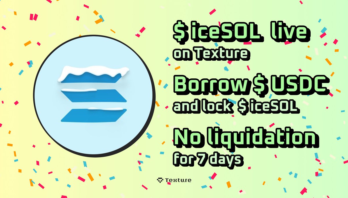 Breaking ground, borrowers! We're the first to list $iceSOL, and now, instant liquidity is within reach!

❄️ Lock in your $iceSOL for $USDC
🔒 Secure your assets with fixed interest for 7 days
🤝 P2P transactions mean no liquidation worries for a week

Big shoutout to