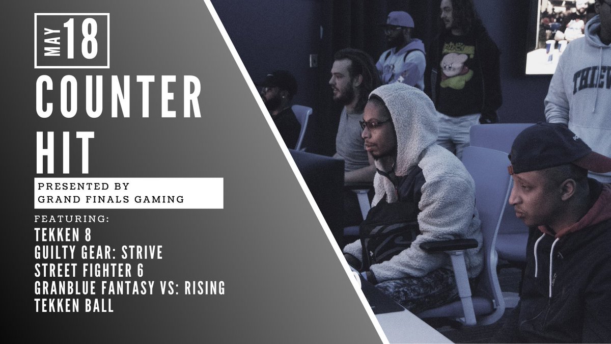 playlabs is excited to welcome @gFinalsGaming back to the lab on May 18th for Counter Hit! Join us for food, custom fight sticks, and fighting game tournaments all day! Sign up now! tinyurl.com/5ba7z4t6
