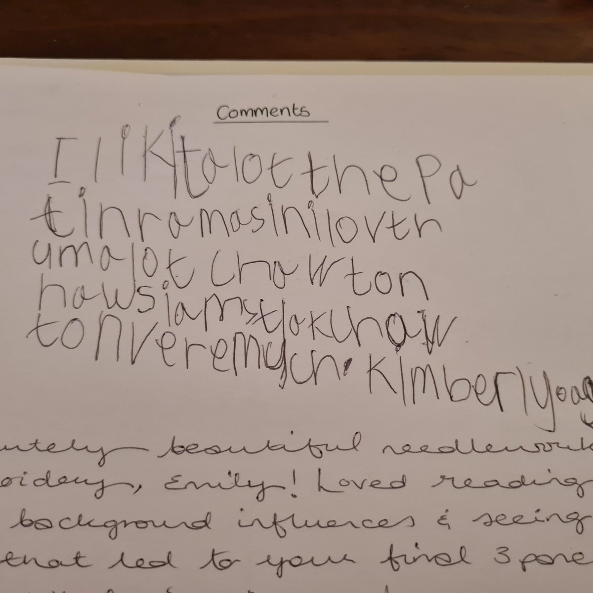 Our new exhibition, Chawton in Stitches, opened today, and Emily Barnett's beautiful work is already generating some lovely responses from visitors, including this rather special one from 6 year old Kimberly! The exhibition runs until 26 August, &amp; is included in admission.