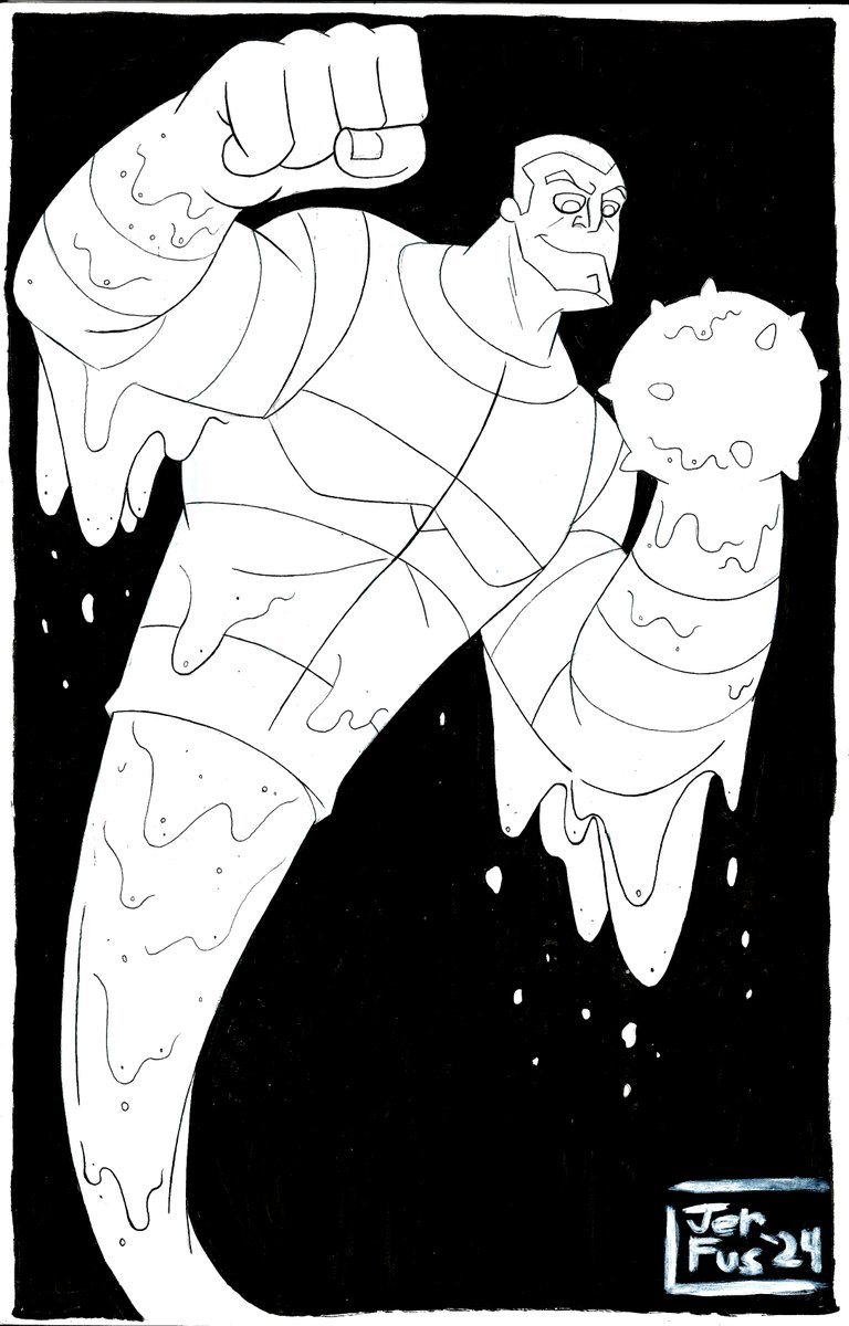 My inked drawing of Flint Marko/Sandman from Spectacular Spiderman.

Expect digital colors soon.

#spectacularspiderman #spiderman #roguesgallery #Sandman #FlinkMarko #spiderverse #illustration #characterdesign