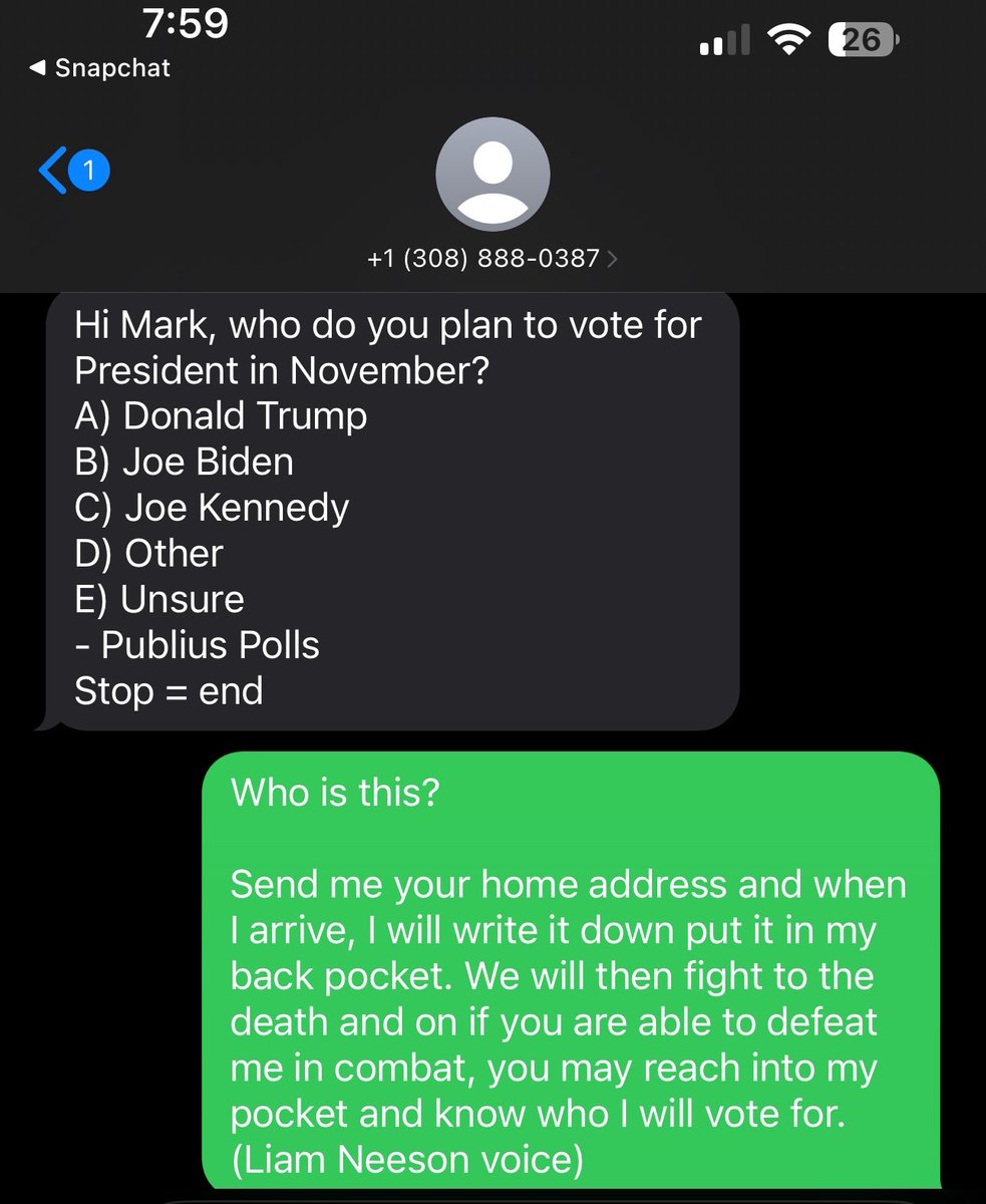 CoachMcrisco's tweet photo. Who remembers a time when your political stances were your own and it would be rude to openly ask these types of questions… I felt this was a proper response. #havingfunwithstrangers https://t.co/7s0G7y9ELf