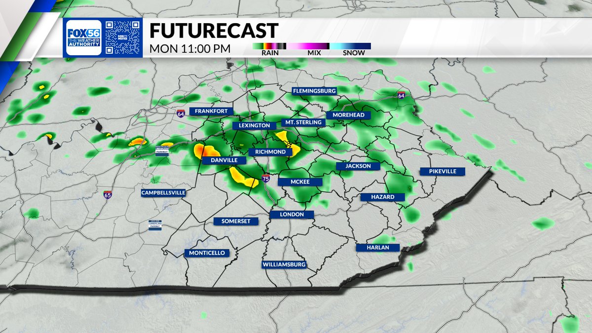 Heads up: scattered showers increase later this evening. #kywx @fox56news