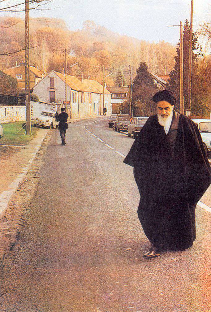 Ayatollah Khomeini in exile. France, 1978.
