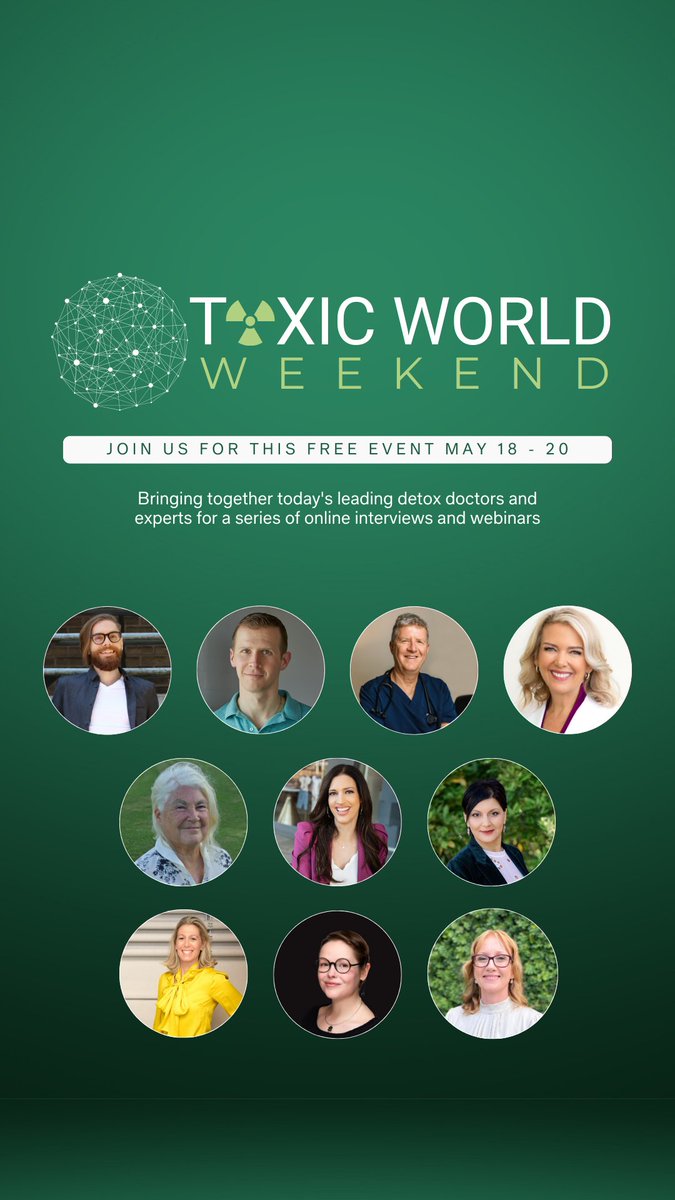 🌍#Toxic World Weekend 🌍 
Starting May 18th learn:
How #toxins around us cause mysterious health problems
&amp;
Simple ways to protect, #detox and #heal your body
.
👉  Biolink for access👈
.
 #EBV #Lyme #ToxicMold #BlackMold #MCS #MCAS #toxicity #moldillness #CFS #MCS