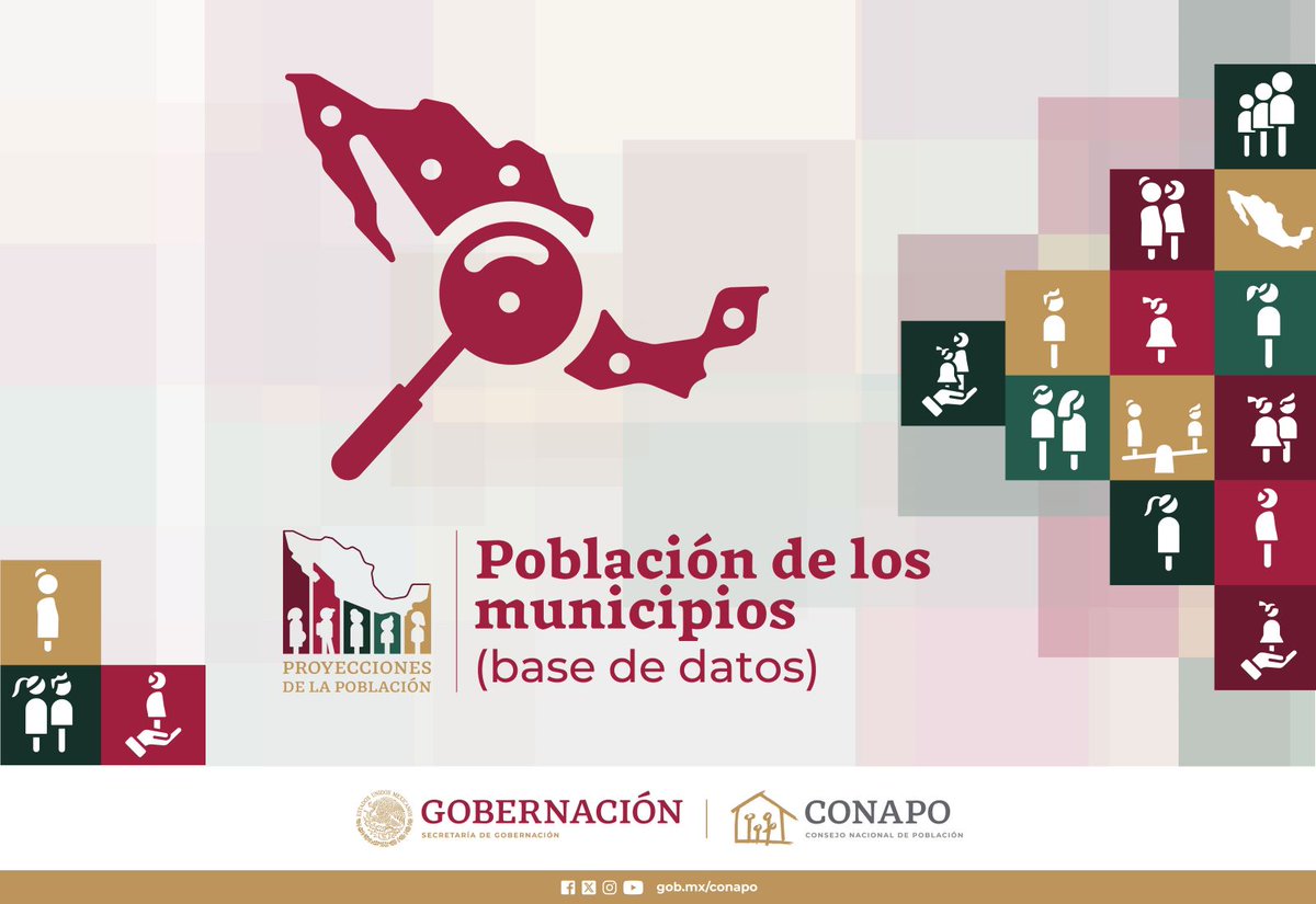 📢Ya se encuentra disponible la 'Reconstrucción y proyecciones de la población de los municipios de México 1990-2040'. Consulta este insumo indispensable para contribuir a impulsar la planeación desde el ámbito local: ow.ly/6aFs50RCb5f #ProyeccionesMunicipiosDeMéxico