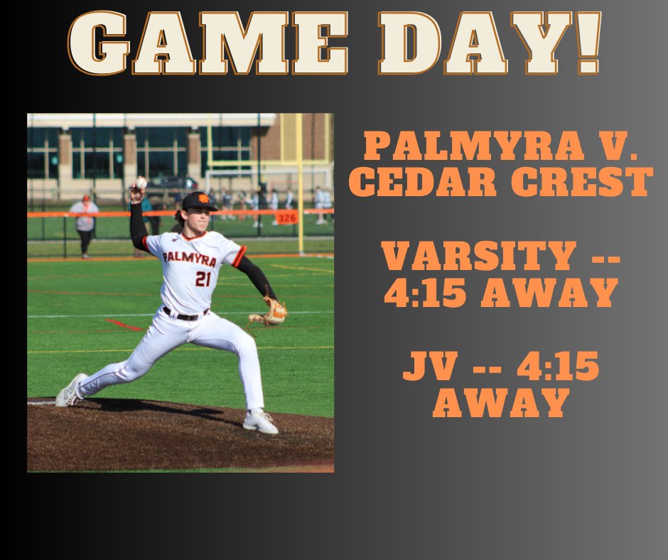palmyrabasebal1's tweet photo. Join us as Palmyra takes on Cedar Crest for the last game of the regular season! Come out and support the Cougars! https://t.co/bIqh0rUdM0