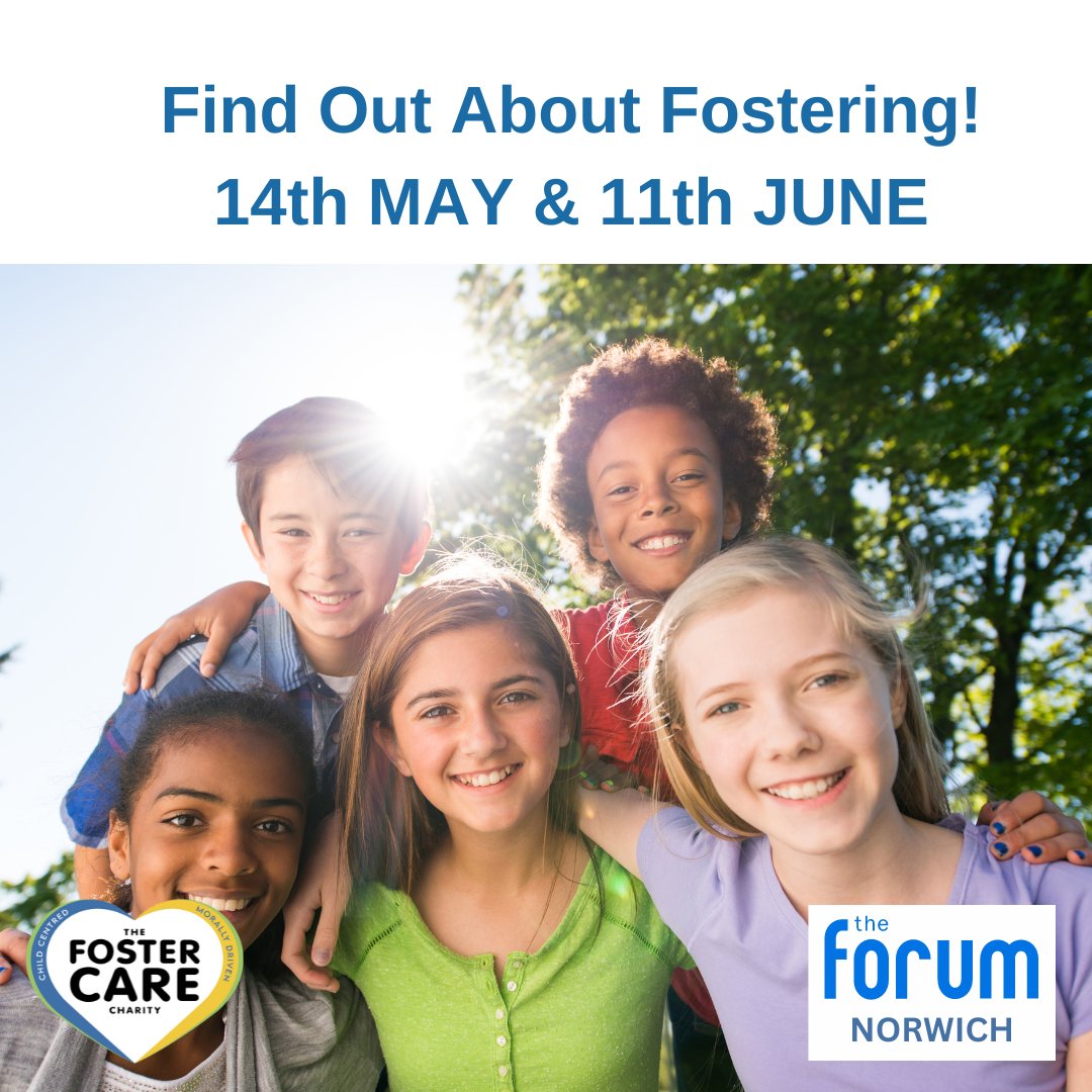 FCareCharity's tweet photo. Do you live near #Norwich #Norfolk Interested in #fosteringchildren ?🏡🌻 Come meet Caroline & Sonya @TheForumNorwich from 11am 14th MAY We'd love to answer your questions about #fostercarer #Fosterparenting #fostering 🥰 #fostercare #fosteringinNorwich #norfolkfostering #fcf24 https://t.co/Awjp00rdYS