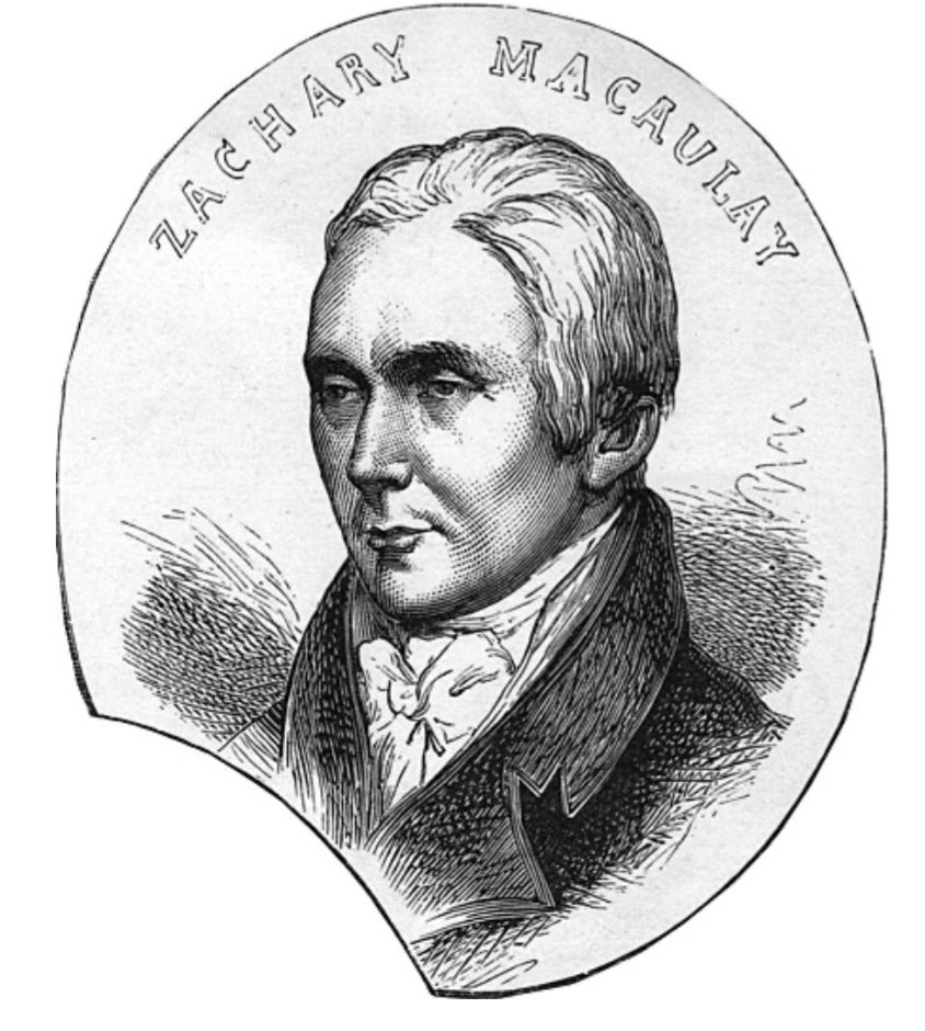 D. #OTD 1838 Zachary Macaulay, Scottish statistician, a founder of London University, governor of Sierra Leone (a British colony for freed slaves) & antislavery activist who worked with William Wilberforce. A member of Clapham Sect of evangelical Protestant reformers.
