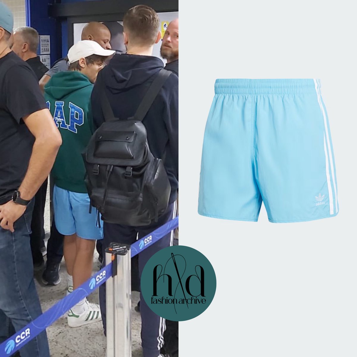 Louis was wearing a pair of Adidas Adicolor Classics Sprinter Shorts in Semi Blue Burst at the airport recently. (May 2024) 🔗 adidas.com/us/adicolor-cl…