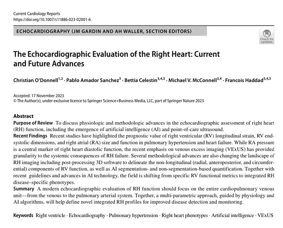 🔴 The Echocardiographic Evaluation of the Right Heart 

link.springer.com/article/10.100…
#Cardioed #Cardiology #echofirst
 #CardioEd #Cardiology #FOAMed #cardiotwiteros #MedEd #medtwitterwhat #medtwitter #CardioEd #CardioTwitter #cardiology #medx