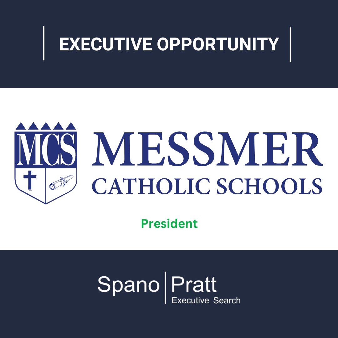 SpanoPratt's tweet photo. Messmer Catholic High School is actively searching for their next President. The President of Messmer Catholic High School serves as the chief executive officer of the school. View the opportunity here: https://t.co/OaysB45PUE https://t.co/TLcUijeLPZ