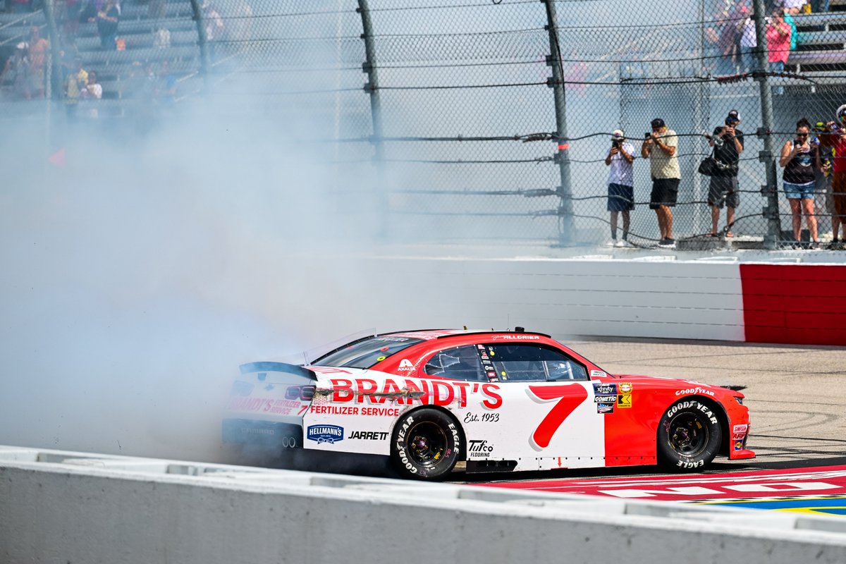 In case you missed it, Justin Allgaier took the checkered flag at Darlington Raceway this past weekend in the #throwback BRANDT Fertilizer Service #7 car. Congratulations, Justin! #BRANDT #NASCAR #JustinAllgaier #BRANDTRacing