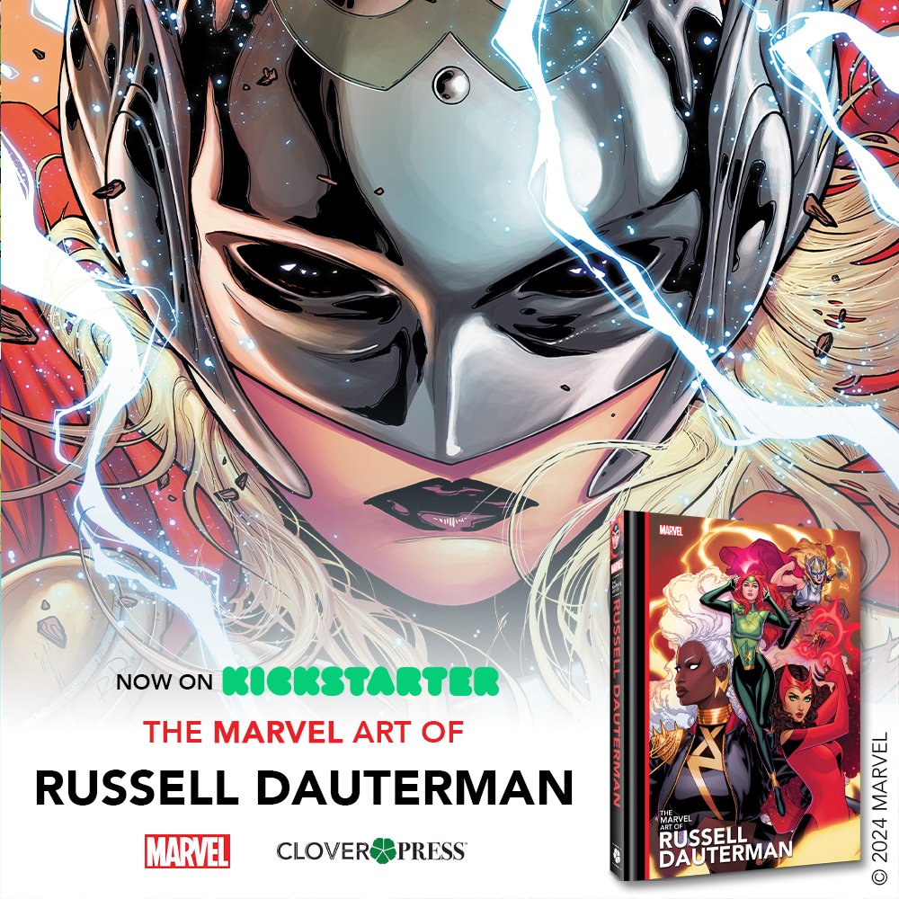 Featuring exclusive dust jacket and slipcase designs, The Marvel Art of Russell Dauterman is now LIVE on Kickstarter! Back this reward tier before it is too late! cloverkickstarter.com #russelldauterman #marvel #comics #marvelcomics #kickstarter #cloverpress #artbook #thor