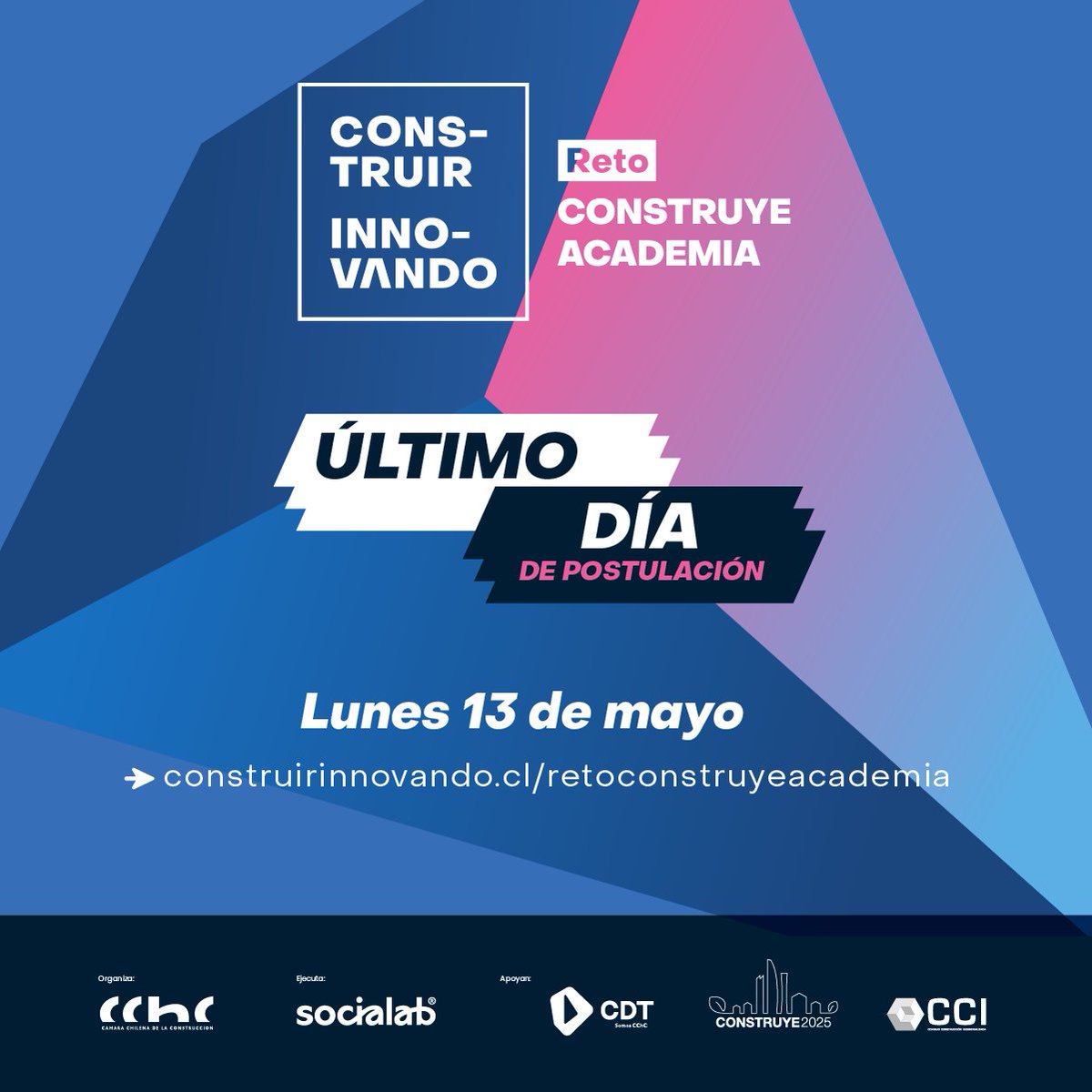 CChCValparaiso's tweet photo. #RetoConstruyeAcademia🚀- HOY ÚLTIMO PLAZO!
Llegó el momento de enviar tu IDEA y ganar un viaje a Latam para tu equipo! Juégatela y envía tu propueta de #Innovación y #SostenibilidadAmbiental! Recibirás mentorías y presentarás tu idea en #ExpoEdifica👇 https://t.co/WE2x74ylnN https://t.co/fQJmdeGyPw