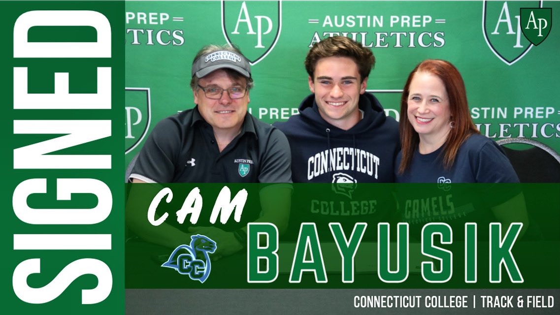 Congratulations to senior Cam Bayusik of <a href="/AustinPrepXCTF/">Austin Prep XC / Track & Field</a> on signing his Celebratory Letter of Intent to continue his Track &amp; Field career <a href="/ConnCollege/">Connecticut College</a> ! #unitas #winningculture
