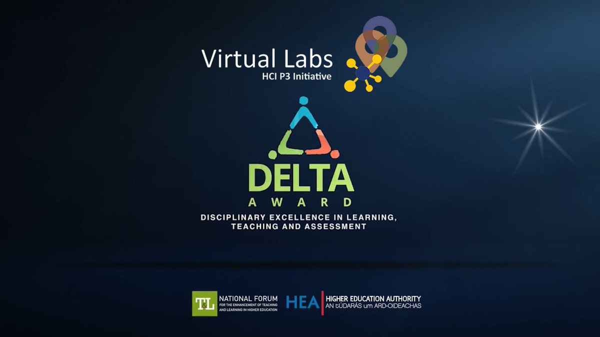 The Virtual Labs HCI P3 initiative, a collaborative project among @MaynoothUni, @TUS_Midwest, @DCU, @DkIT_ie and @UCC has been honoured with the DELTA Award for disciplinary excellence in teaching, learning and assessment. Congratulations to all involved. hea.ie/2024/05/13/vir…
