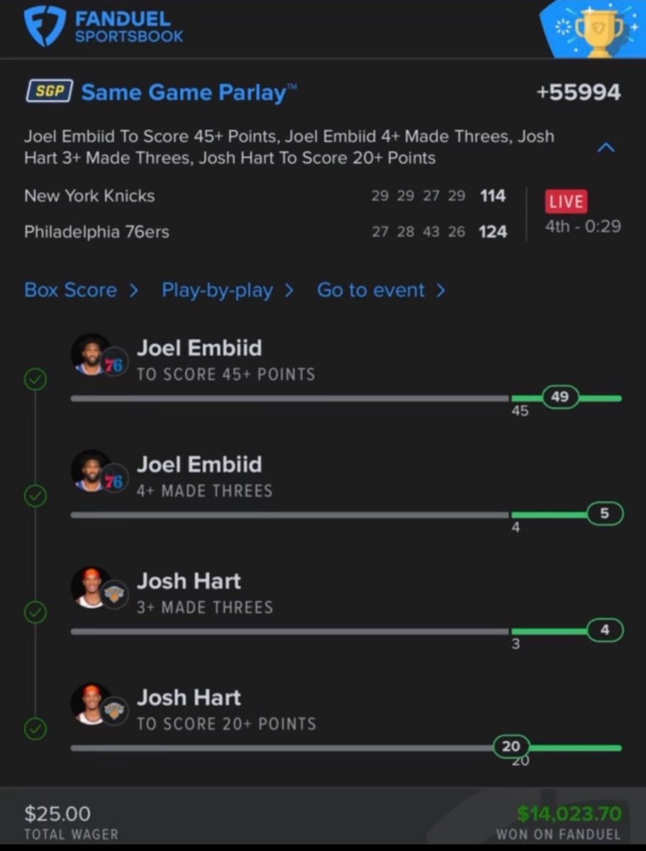 FD play I’m on

+22500 bet365, I’d go ~.05u conservatively 

Code “Spartan3” for all my plays with quick easy links as soon as I play them, hits last month have been CRAZY love to see everyone eating in <a href="/CappCollective/">𝐓𝐡𝐞 𝐂𝐚𝐩𝐩𝐞𝐫𝐬 𝐂𝐨𝐥𝐥𝐞𝐜𝐭𝐢𝐯𝐞</a> 🫡🫡

whop.com/thecapperscoll…