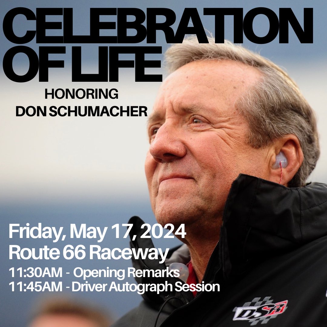 shoeracing's tweet photo. We hope to see everyone on FRIDAY at the #Route66Nats! 🙏 Join us in honoring the life and legacy of Don Schumacher. 

🗓️: Friday, May 17th 
⏰: 11:30AM ET 
📍: Swipe Right for Map ⏩

@NHRA | @Route66Raceway https://t.co/LCi5uQ650j