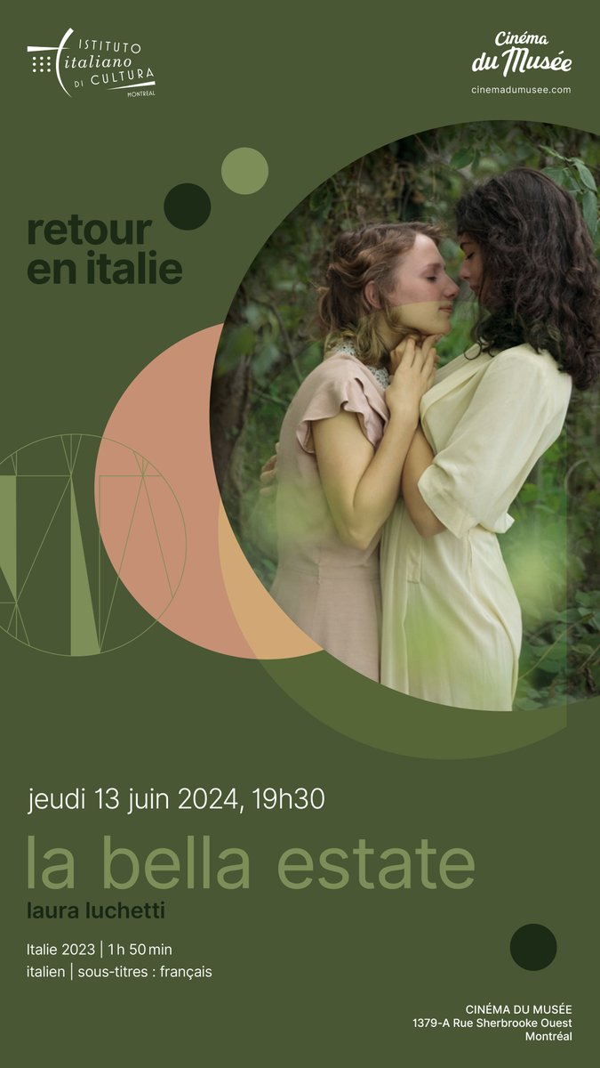 En partenariat avec l’Institut culturel italien de Montréal – nous sommes heureux·ses de co-présenter deux films italiens mettant en valeur des thématiques queer 🌈 Les billets seront à 2 pour 1 - 14,75$ billetterie.cinemadumusee.com/FR/Film-achat.… Bon cinéma!🍿