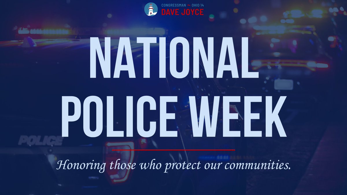 During National Police Week, I want to thank all the men and women across OH-14 who work tirelessly to keep us safe. Your bravery and sacrifices are an inspiration to us all.