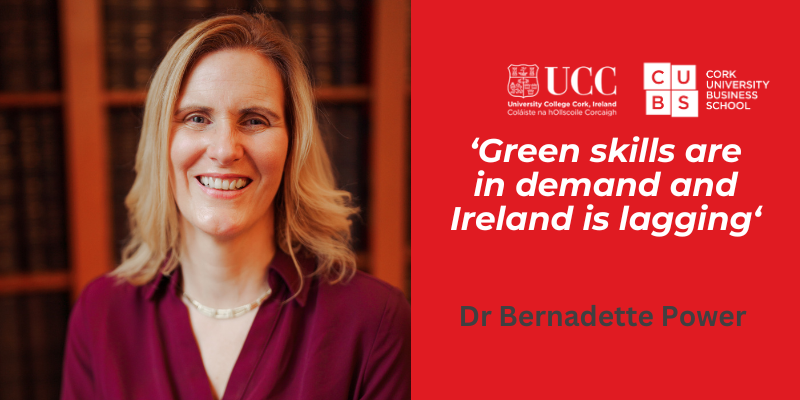 'The excess demand is good news for workers and graduates with green skills as the severe shortage of workers with the right skills means that they can demand higher wages.' Ireland's challenge in meeting demand for Sustainable jobs, Dr Bernadette Power : cubsucc.com/news/green-ski…