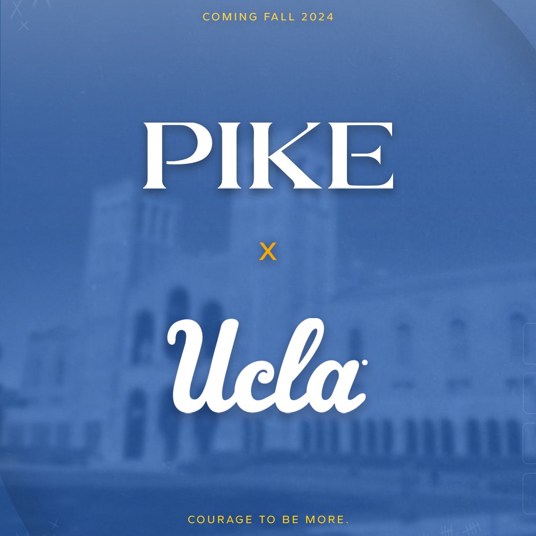PiKappaAlpha's tweet photo. Los Angeles here we come! ✈️⁠
⁠
Pi Kappa Alpha is returning to the University of California, Los Angeles this fall! In a few months, our professional expansion consultants will be on campus recruiting the next generation of Pikes. 

#PiKappaAlpha #GoBruins https://t.co/AXHEd3DQFK