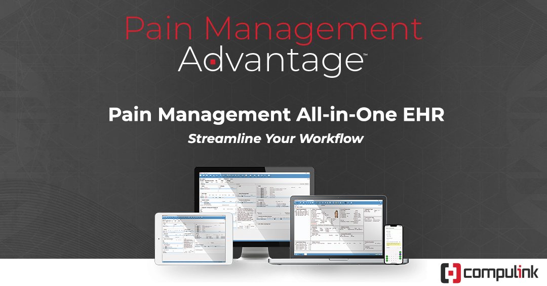CompulinkEHR's tweet photo. Simplify documentation &amp; increase staff efficiency with our EHR &amp; PM software designed for Interventional Pain Practices. Complete, customizable, affordable. Schedule a Demo Today!https://t.co/aovNQBpMud https://t.co/D6nnSDB5Zq