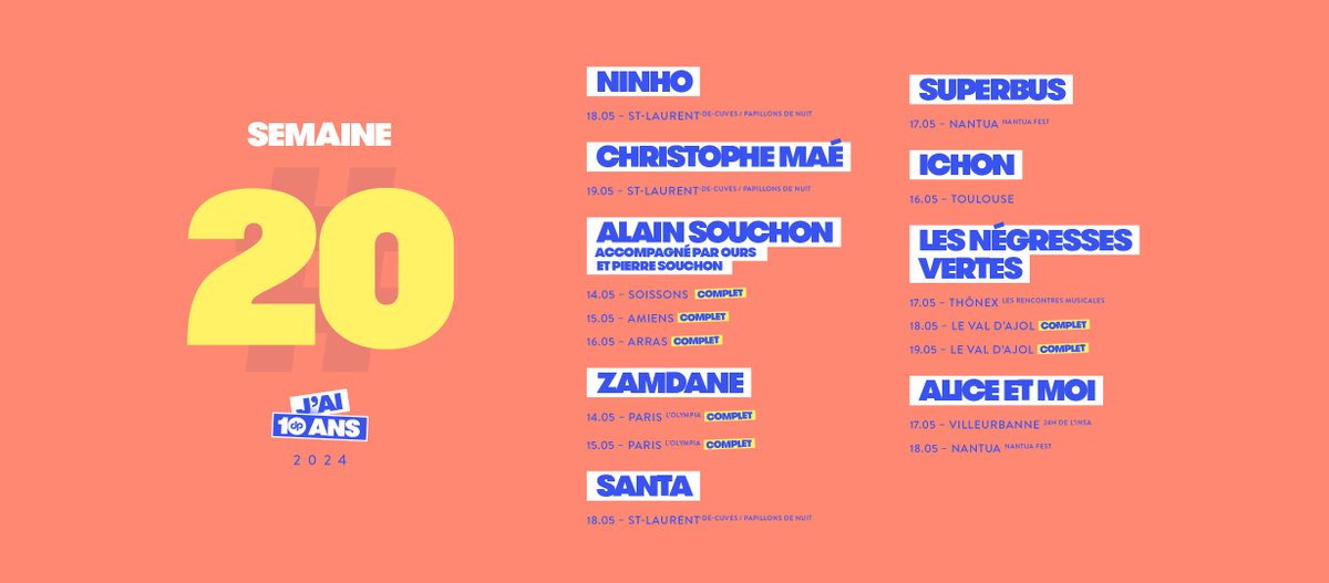 Cette semaine on enchaîne avec les deux concerts sold-out de @zamdane à @OLYMPIAHALL ainsi que les premiers festivals de l'été 🌴☀