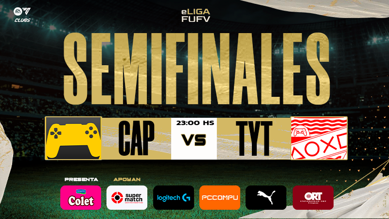 Esta noche 23:00 HS🔴EN VIVO se juega la segunda semifinal de los playoffs de la Temporada 30 #eLIGAFUFV presentada por COLET #EAFC24 📺 twitch.tv/audvtv 📺 twitch.tv/audvtv @esportcap 🆚 @tyteSports 🎙️ @JuanCruzNovales @GamesCabeza @CapeFabri