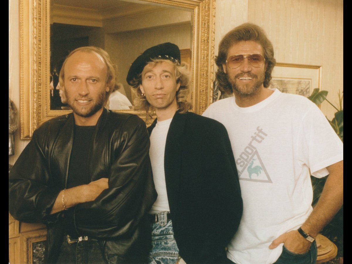 Two more 80’s #BeeGees photo scans. These are from 1987 #BarryGibb #RobinGibb #MauriceGibb