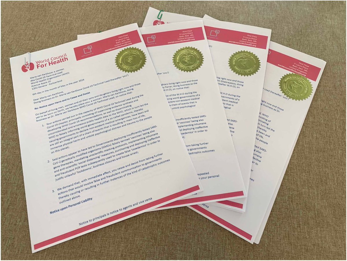 Belangrijke ontwikkeling: De Wereld Gezondheid Organisatie (WHO) heeft een kennisgeving van persoonlijke en zakelijke aansprakelijkheid bij wangedrag ontvangen van
de Zwitserse advocaat Philipp Kruse. De volledige inhoud  in het bijgevoegde artikel: 
artsencollectief.nl/wereld-gezondh…