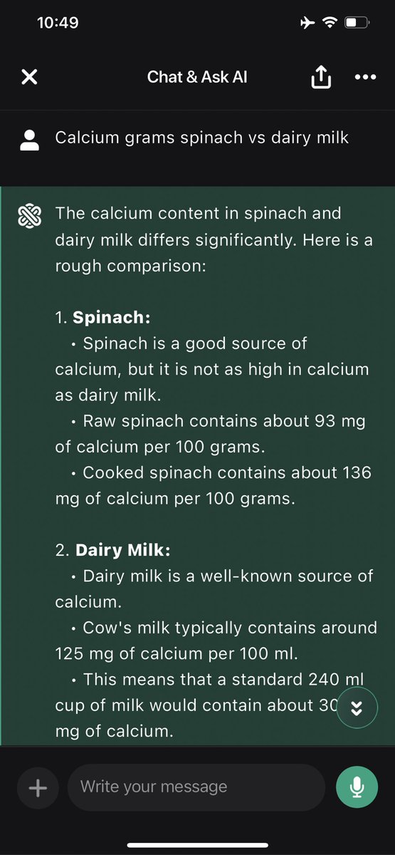 Cooked spinach gets you more calcium than dairy milk but decades of brainwashing prevent most people from believing this.