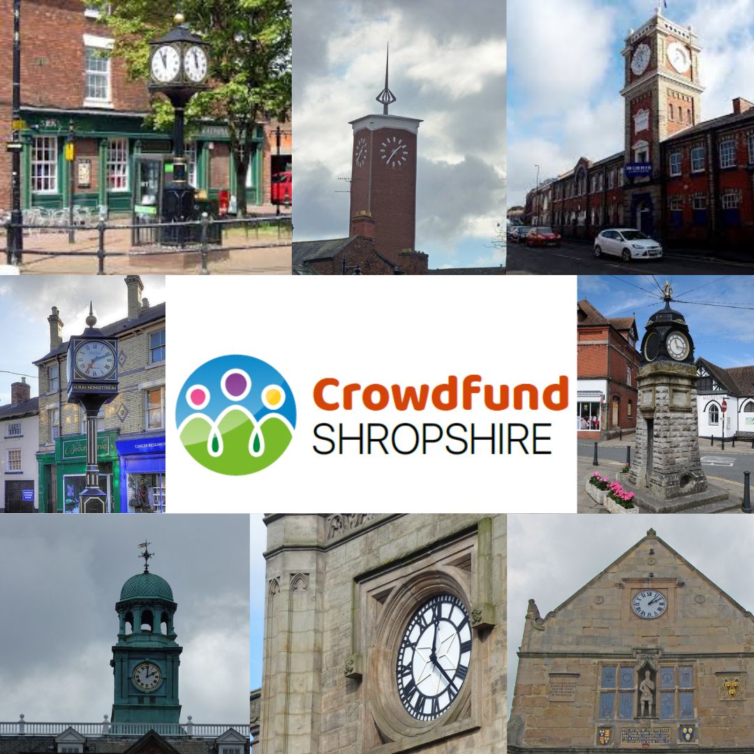 VCSVoice's tweet photo. Here's a selection of Shropshire clocks to remind you.. time is running out to apply for Crowdfund Shropshire! ⏰ 

Projects have until the 15th May to be in with the chance of receiving up to £20,000 in match funding for your community 🌻 🚶🏻 🚲 🏡 🌲 

https://t.co/YnSeZ7OCeR https://t.co/J6E4L2KGtk