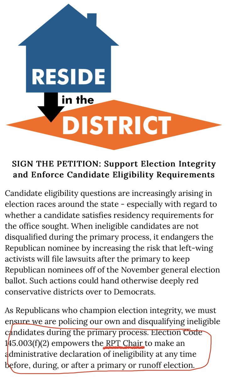 Why is @MattRinaldiTX getting a free pass for NOT doing his job concerning the #SD30 election?

Election Code empowers the RPT Chair to make an administrative declaration of ineligibility at any time before, during, or after a primary or runoff election resideinthedistrict.com⤵️