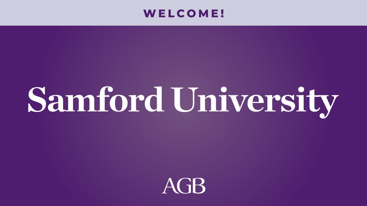 AGB is pleased to welcome our newly rejoined member, Samford University @SamfordU. #MySAMford #SamfordUniversity Learn more about the benefits of AGB membership here: bit.ly/3UvFEzY