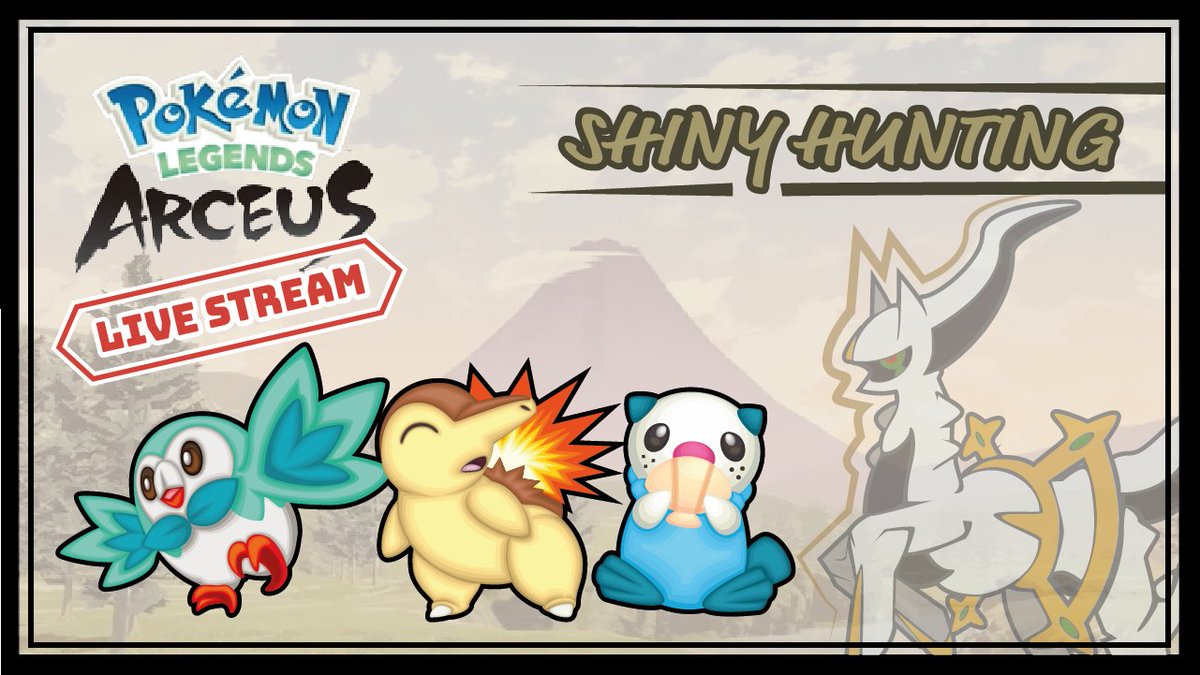 Hey, Glacial Guild Members, going to be doing a cheeky monday stream and hunting in Pokémon Legends Arceus.
Starting at 6pm, UK 12pm, EST/EDT 7pm UTC, 4am APAC

Catch you all later 👋

<< Check page for stream links>>

#PokemonLegendsarceus #shinyhunting #ShinyPokemon