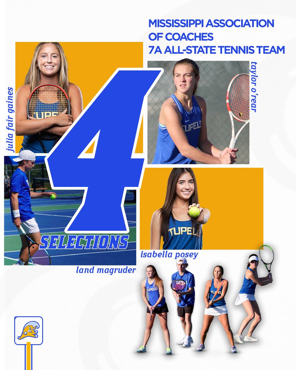 Congrats to Isabella Posey, Julia Fair Gaines, Land Magruder, and Taylor O’Rear on being selected as members of the 7A All-State Tennis Team by the @MACoaches. #GoWave