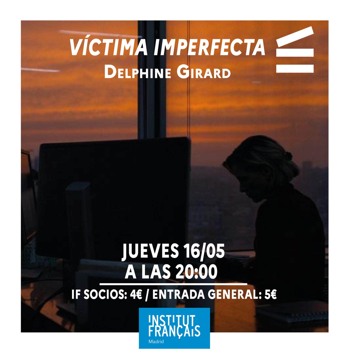 #CINE ¡Te damos cita el 16 de mayo a las 20:00 en el marco del preestreno del largometraje 'Víctima imperfecta' de Delphine Girard!🎬 Con motivo del Festival de Venecia en septiembre y Cinemanía en noviembre 'Víctima imperfecta' llega al Teatro del Institut français de Madrid.